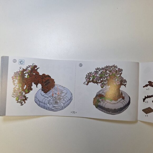 Cherry Bonsai Tree Instruction Book Manual Parts List Pink Blossom Block Buildin - Picture 4 of 5